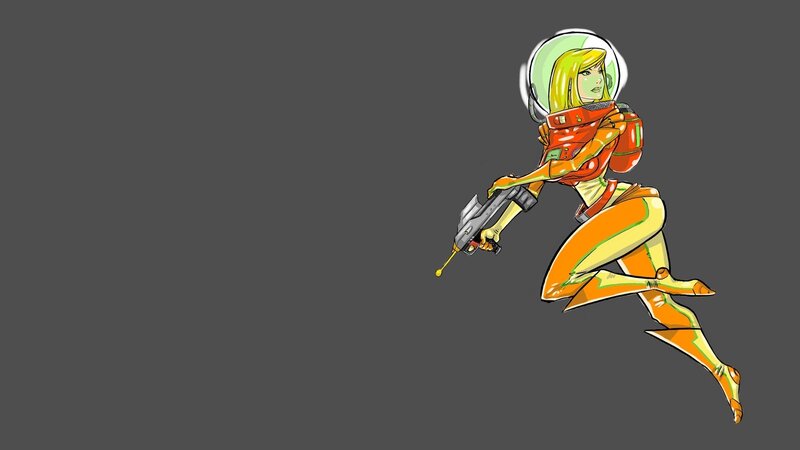 Female Astronaut in Action — Orange