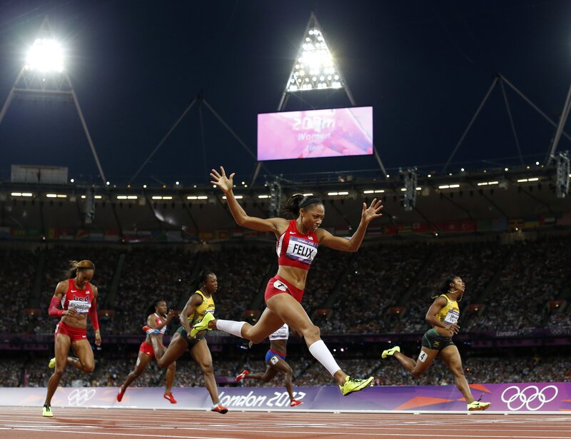 Female Athlete Running — Red, Intense, Dramatic