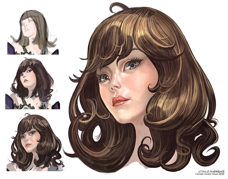 female avatar head concept art