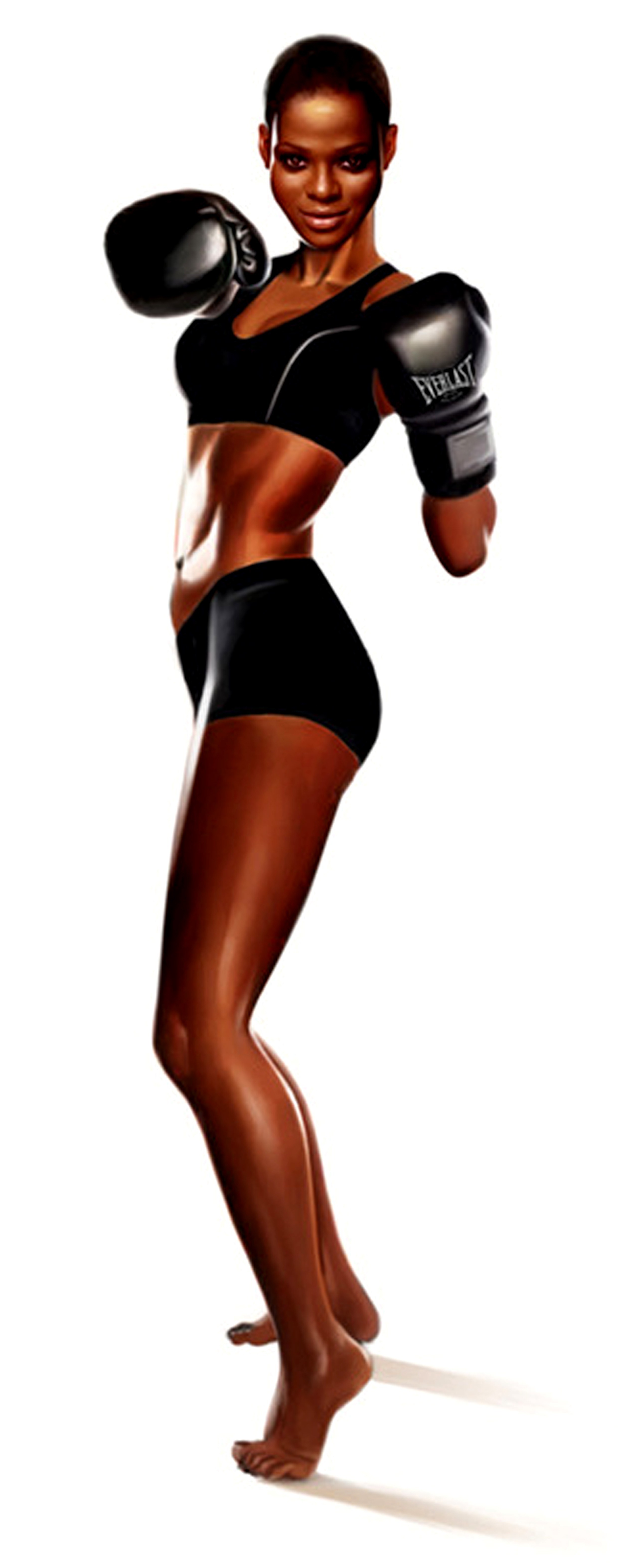 female boxer in fighting stance
