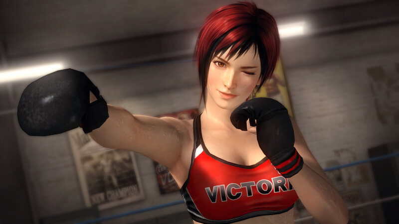 Female Boxer in Ring — Red, Confident