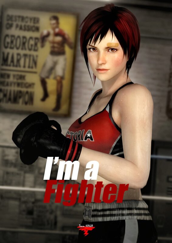 Female Boxer in Ring — Red, Determined