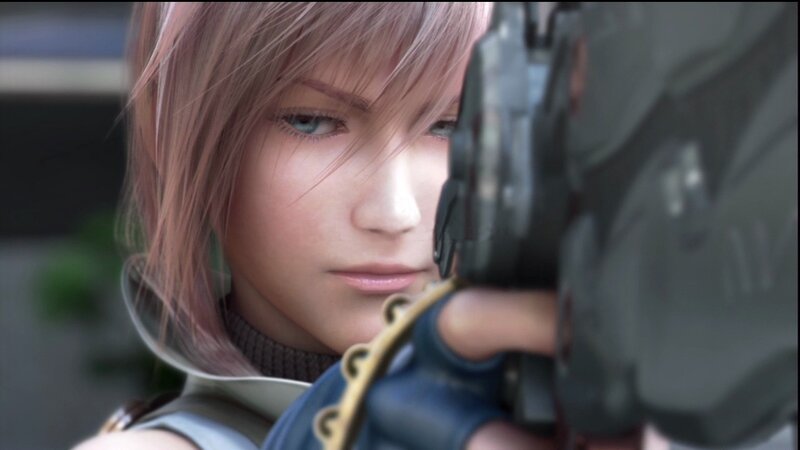 female character aiming weapon
