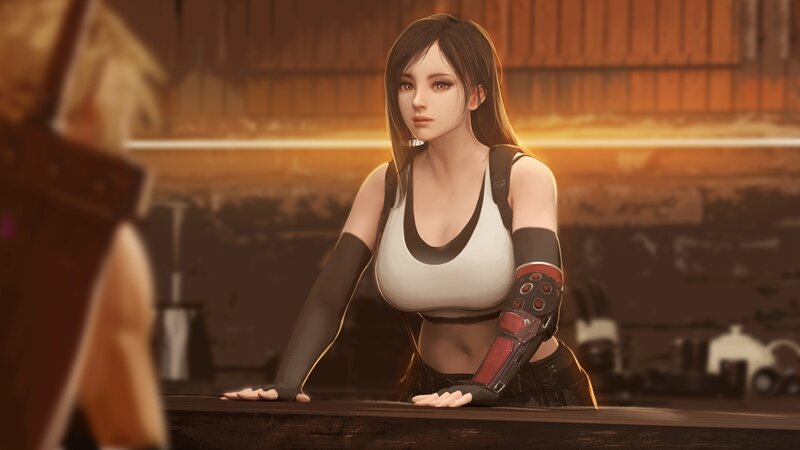 Female Character at Counter