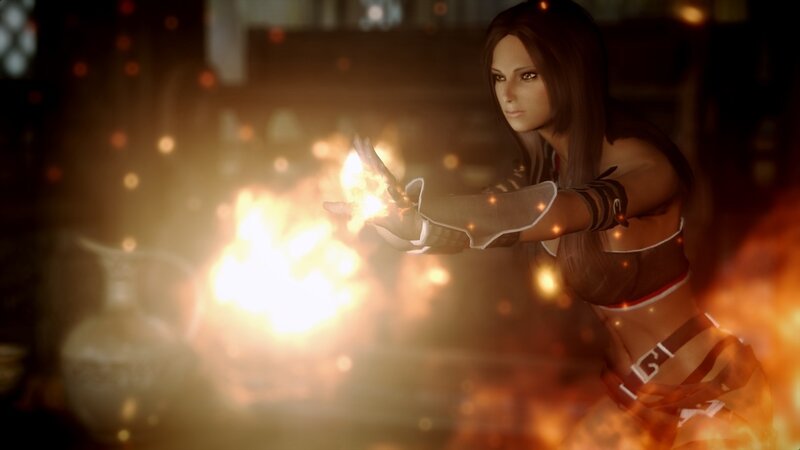 Female Character Casting Fire — Orange