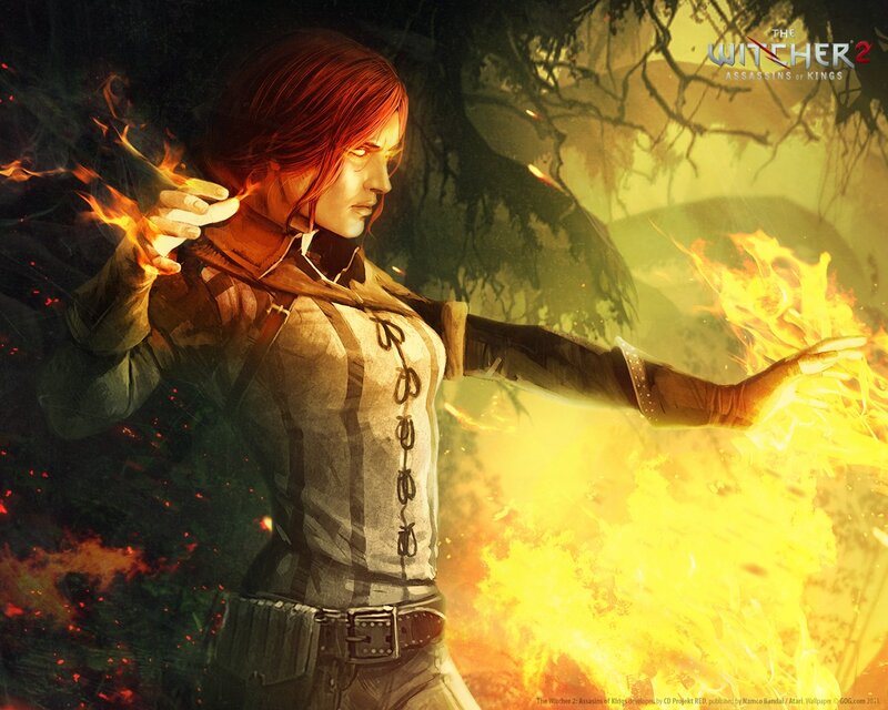 Female Character Casting Fire — Yellow