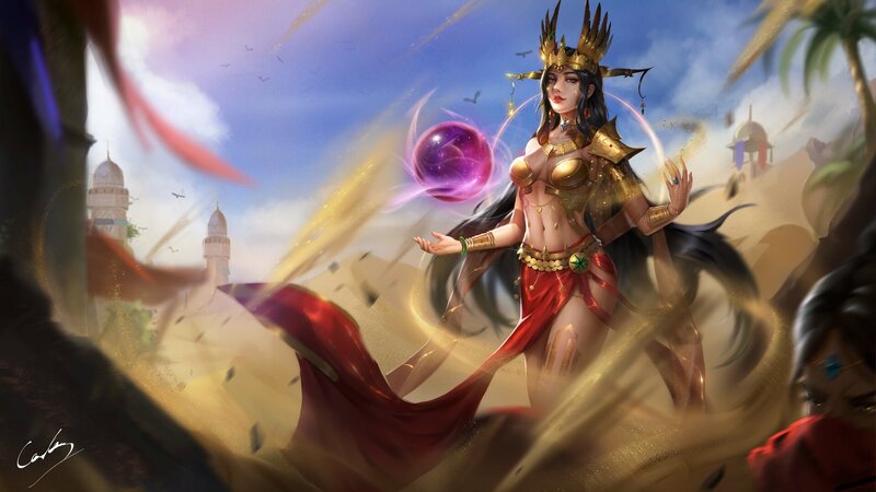 Female Character Casting Spell — Gold