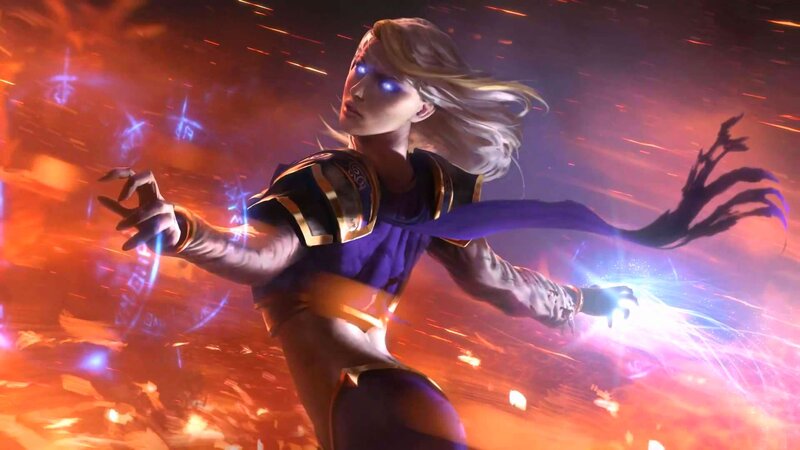 Female Character Casting Spell — Purple, Dramatic, Digital Art, Magic, Fire