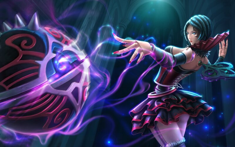 Female Character Casting Spell — Purple, Dramatic, Night, Digital Art, Magic Sphere