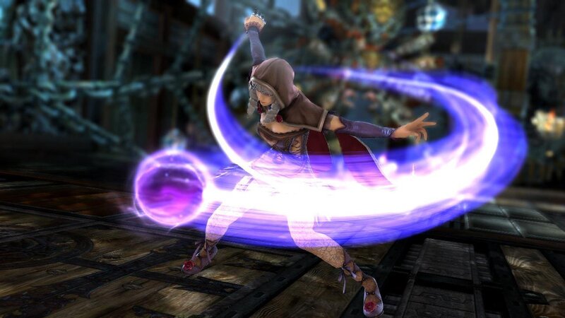 Female Character Casting Spell — Purple, Dynamic