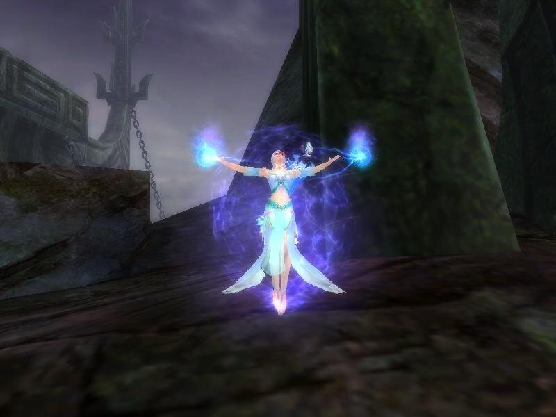Female Character Casting Spell — Purple