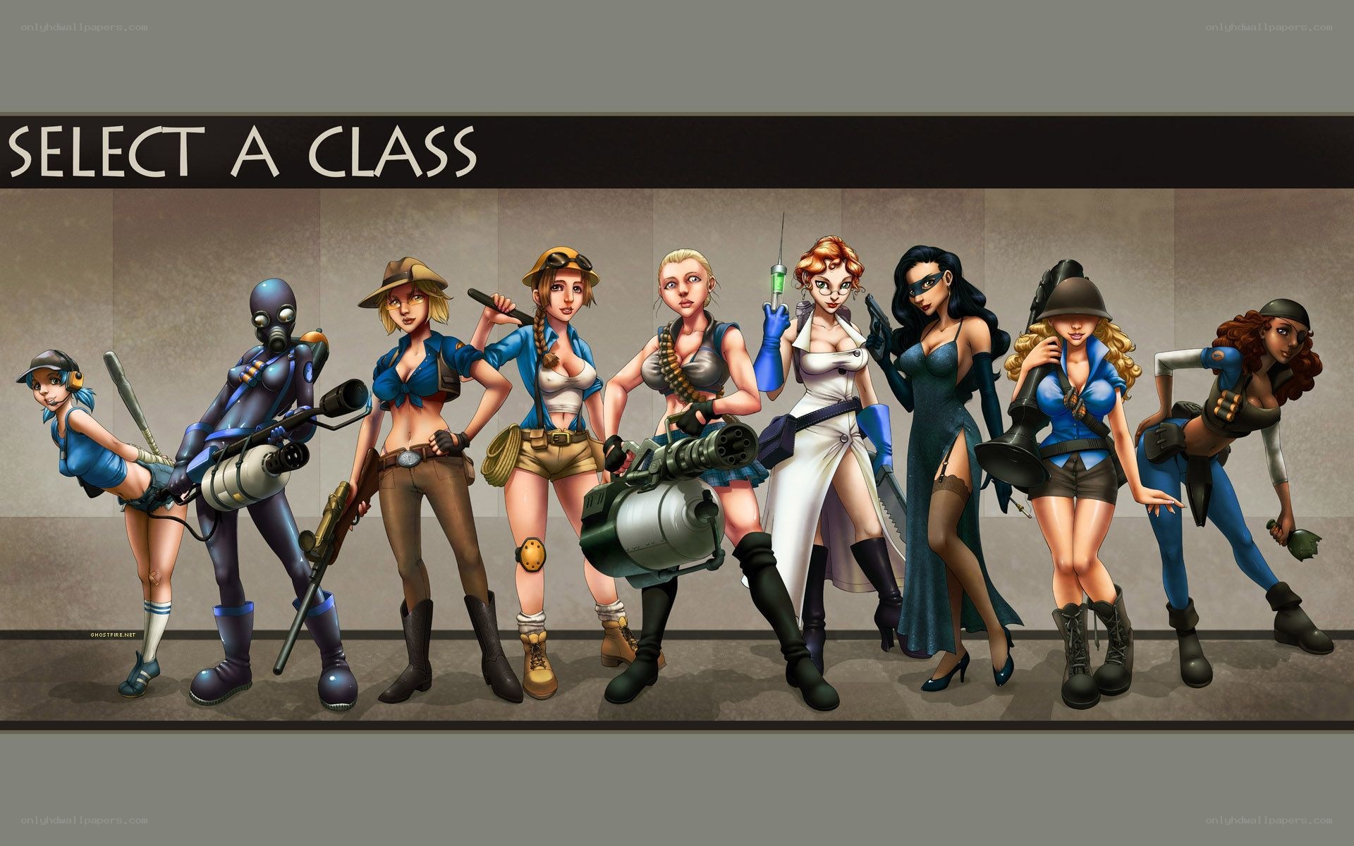 Female character class selection