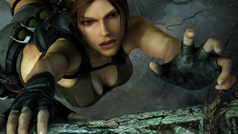 Female Character Climbing — Gray, Tense