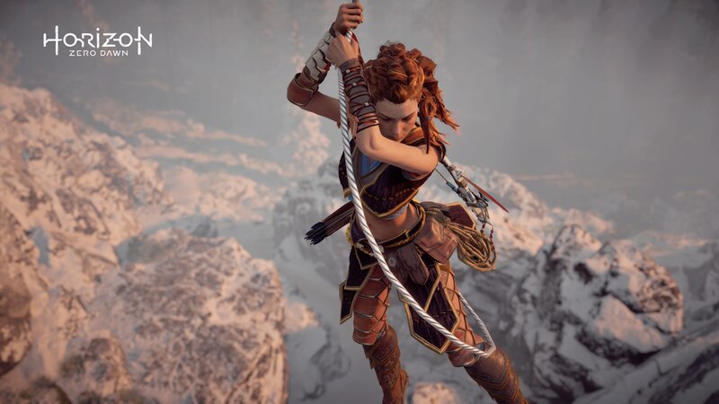 Female Character Climbing Rope