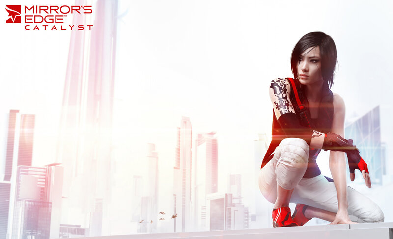 Female Character Crouching — White, Dramatic