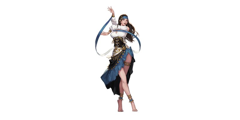 Female Character Dancing — Blue, Dynamic