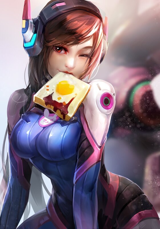 Female Character Eating Toast