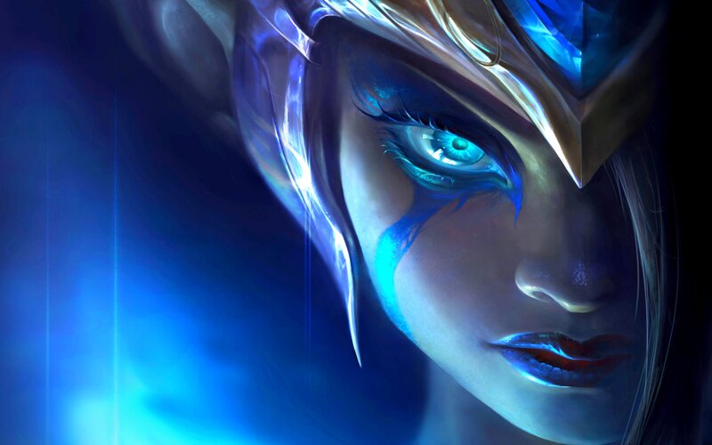 Female Character Face — Blue