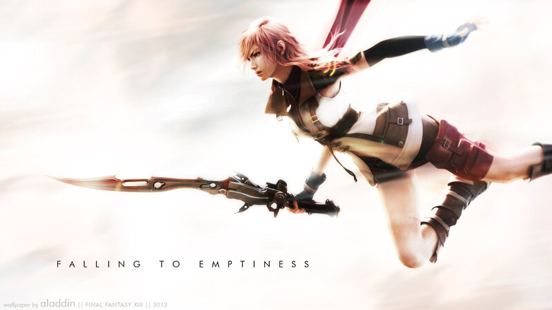 Female Character Falling — White, Dramatic