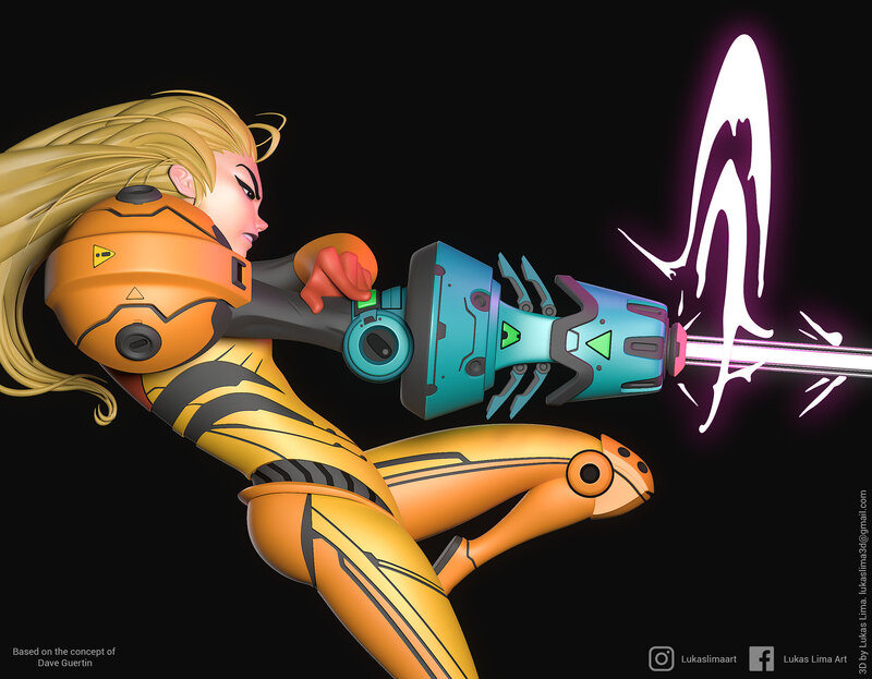 Female Character Firing Weapon — Yellow