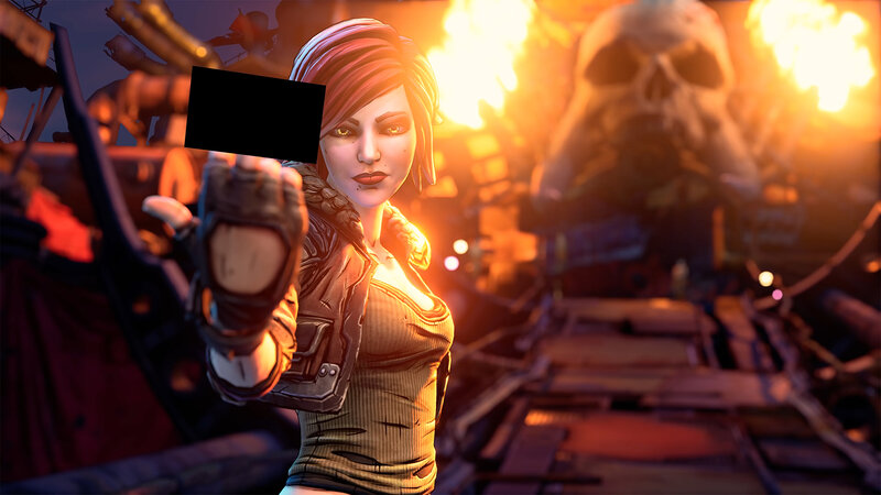 Female Character Holding Card
