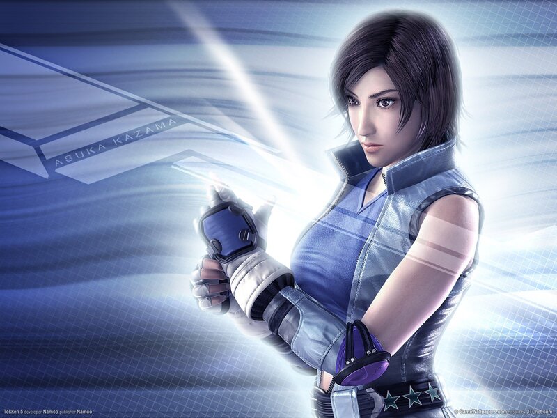 Female Character Holding Device — Blue, Dramatic