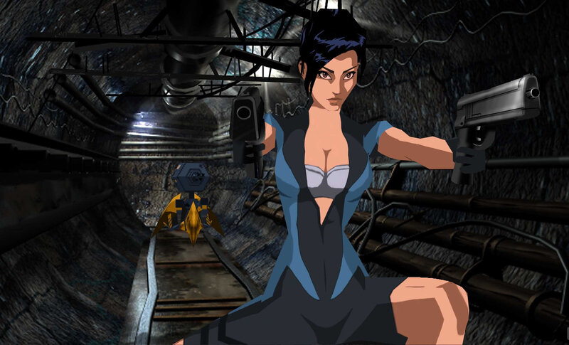 female character holding dual pistols