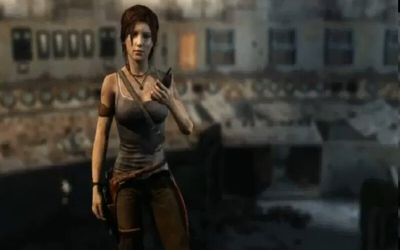 Female Character Holding Gun — Brown, Tense