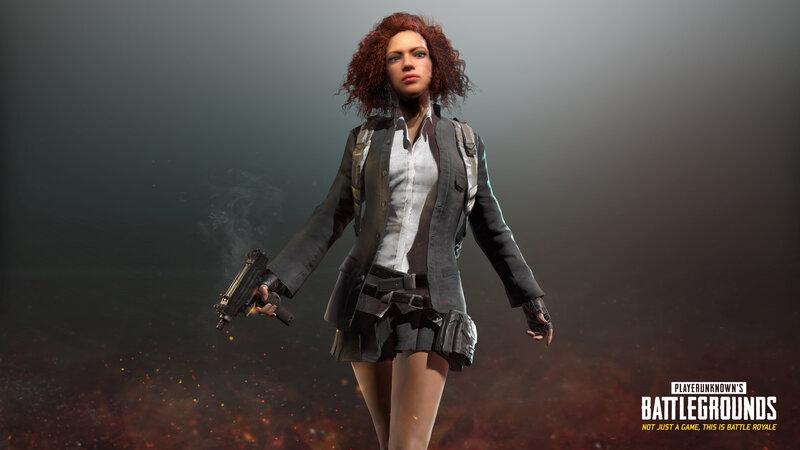 Female Character Holding Gun — Gray, Dramatic, 3d Render, Smoke, Sparks