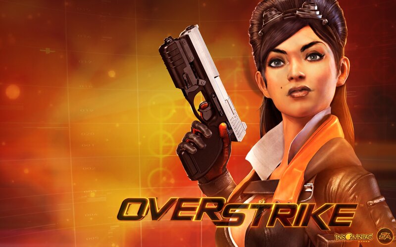 Female Character Holding Gun — Orange, Dramatic, Digital Art
