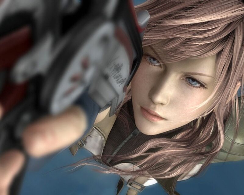 Female Character Holding Gun — Pink, Serious