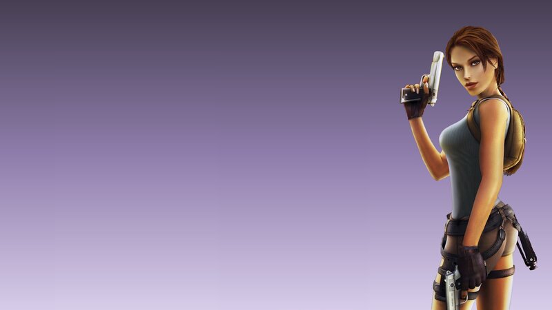 Female Character Holding Gun — Purple, Confident