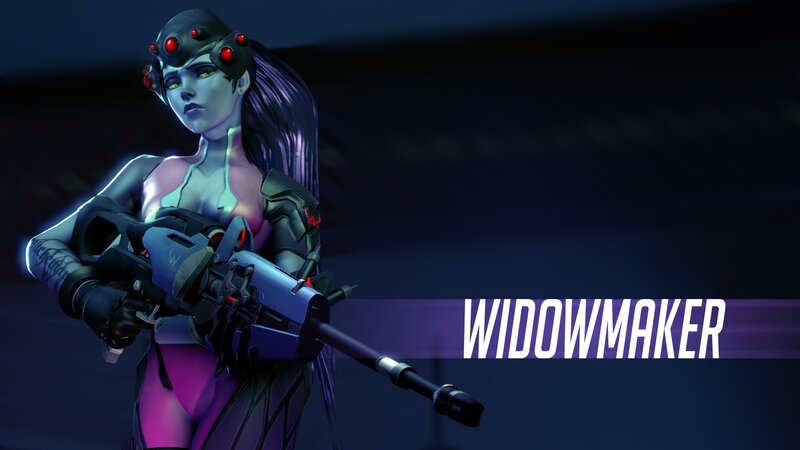 Female Character Holding Gun — Purple, Dark