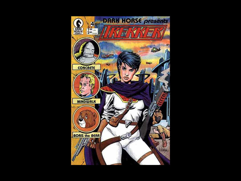 Female Character Holding Gun — Purple
