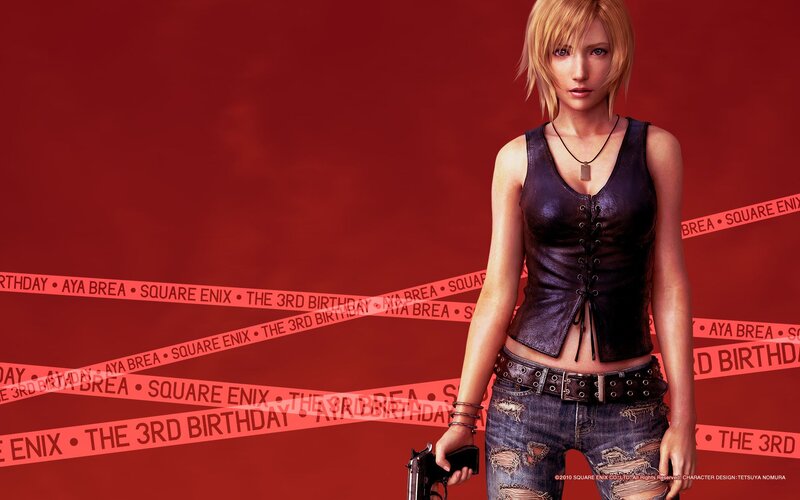 Female Character Holding Gun — Red, Serious, 3d Render, Ripped Jeans