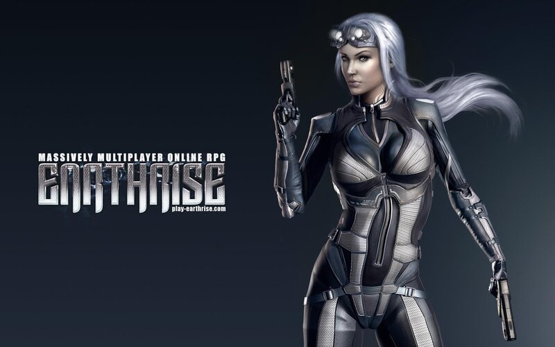 Female Character Holding Guns — Black, Dramatic, 3d Render
