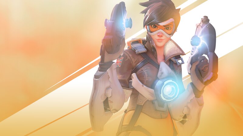 Female Character Holding Guns — Yellow