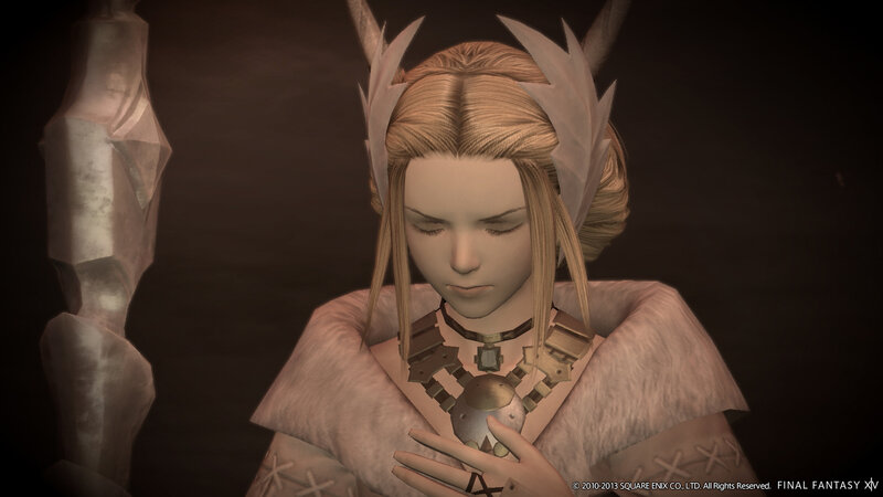 Female Character Holding Orb — Brown, Somber