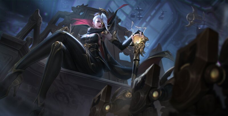 Female Character Holding Staff — Black