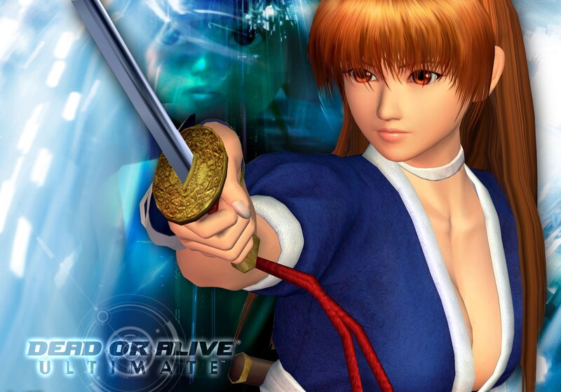Female Character Holding Sword — Blue