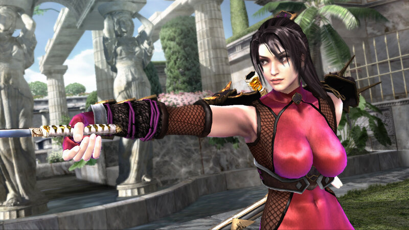 Female Character Holding Sword — Red, Dramatic