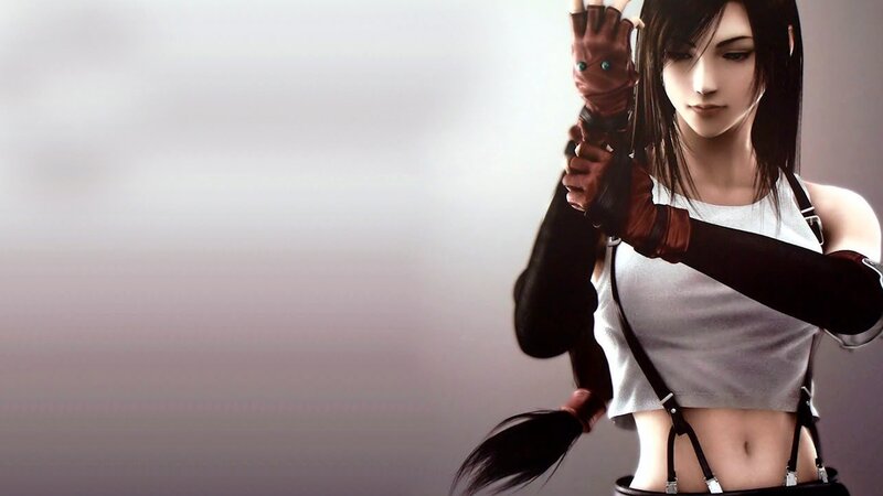 Female Character Holding Weapon — Gray
