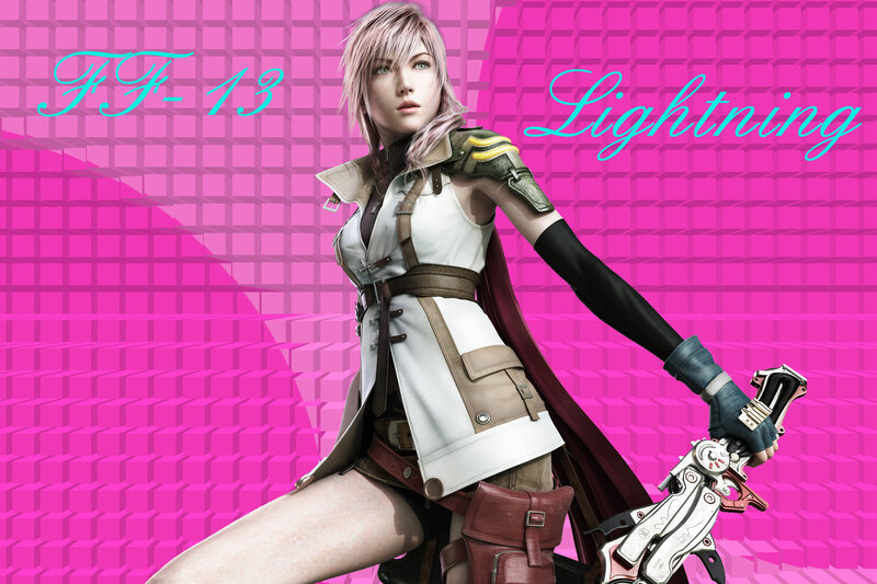 Female Character Holding Weapon — Pink