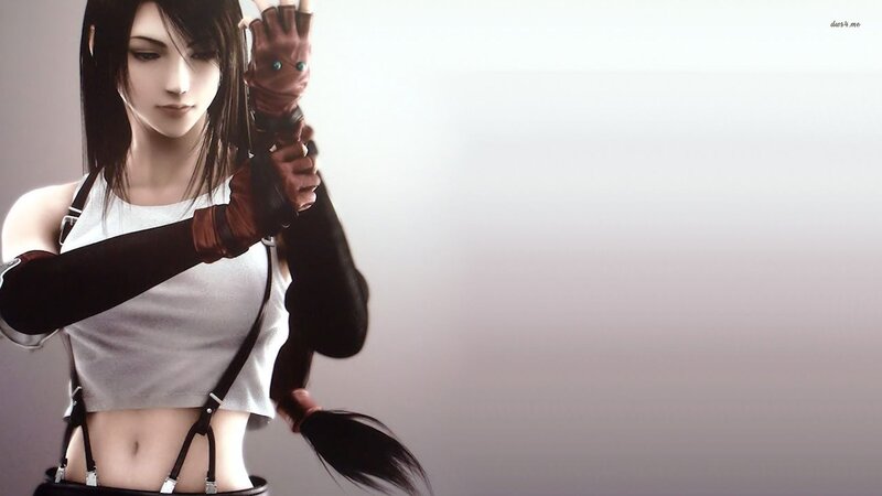 Female Character Holding Weapon — White