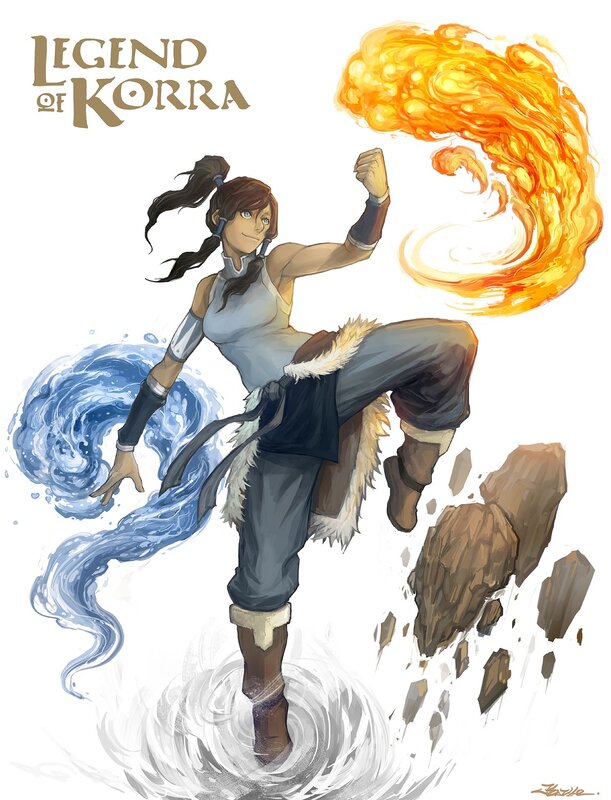 Female Character in Action — Blue, Dynamic