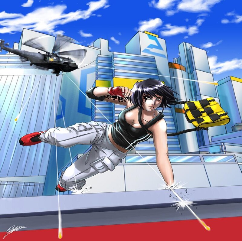 Female Character in Action — Blue