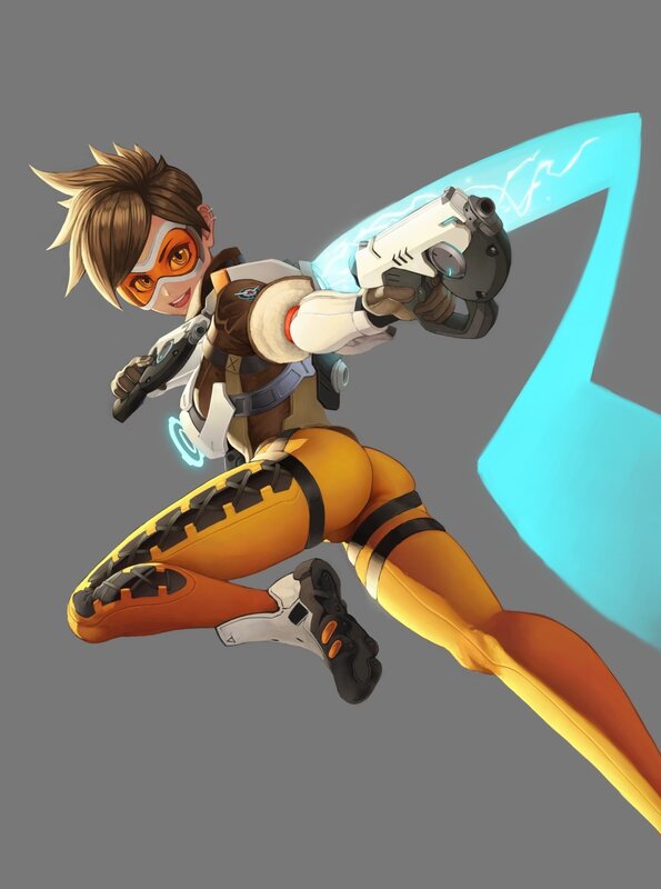 Female Character in Action — Orange, Dynamic