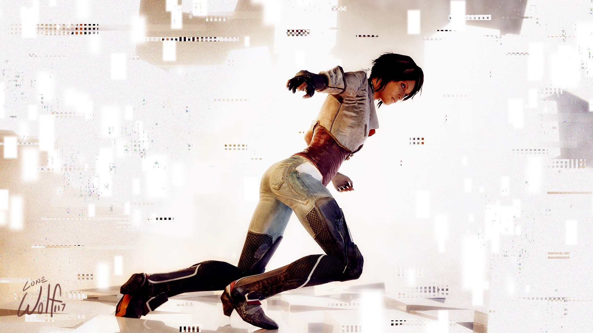 female character in action pose