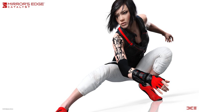 Female Character in Action Pose — Black, Dynamic