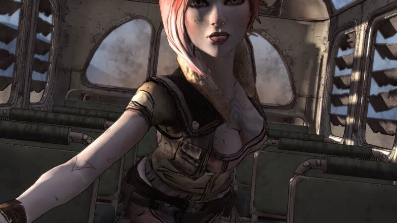 female character in aircraft interior